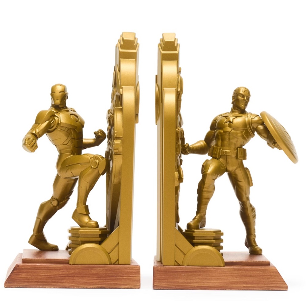 Disney Parks Marvel Avengers Bookend Set Captain America/ Iron Man -Brand New